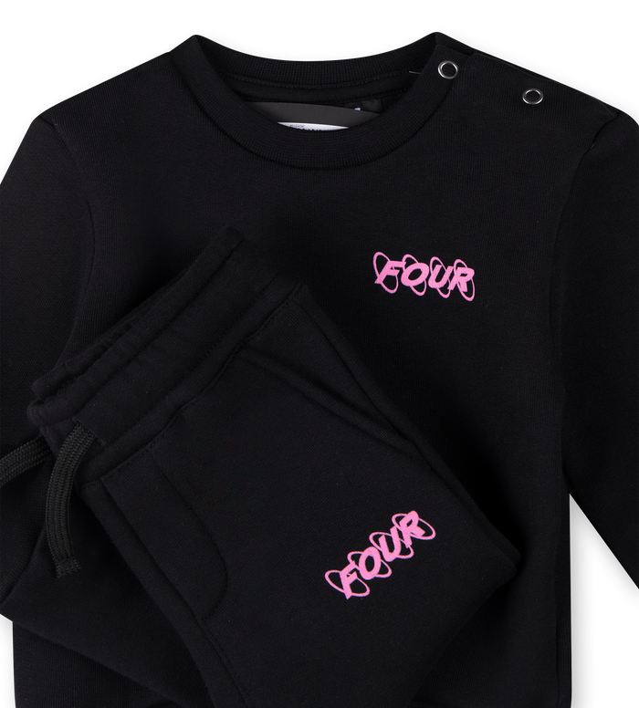 Baby Pink Circles Logo Set Black