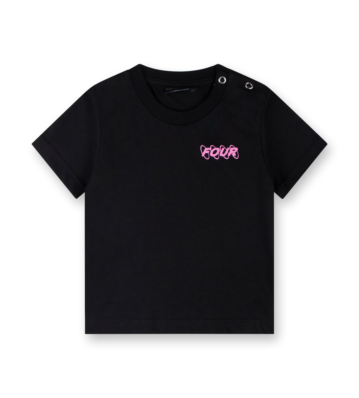 Baby Roze Circles Logo T-shirt Zwart