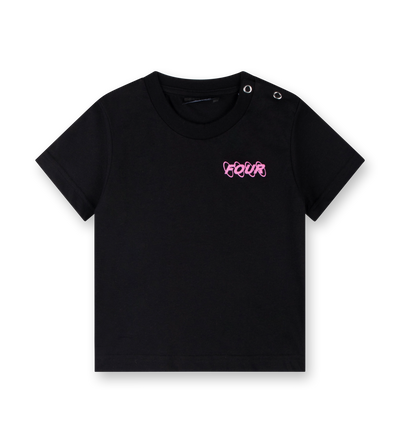 Baby Roze Circles Logo T-shirt Zwart