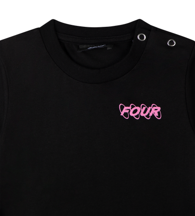 Baby Roze Circles Logo T-shirt Zwart