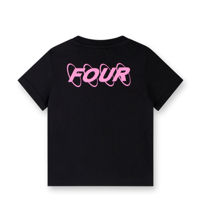 Baby Roze Circles Logo T-shirt Zwart