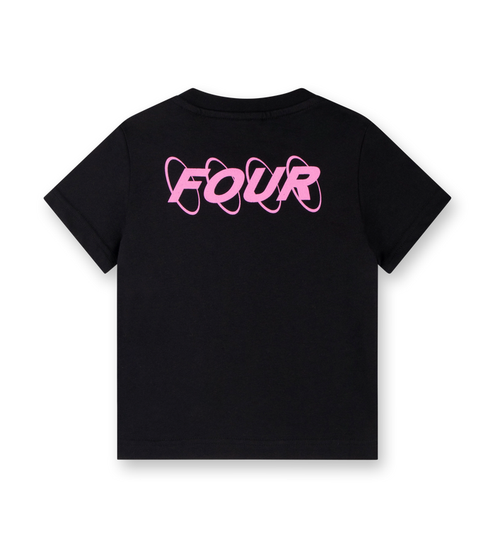 Baby Roze Circles Logo T-shirt Zwart
