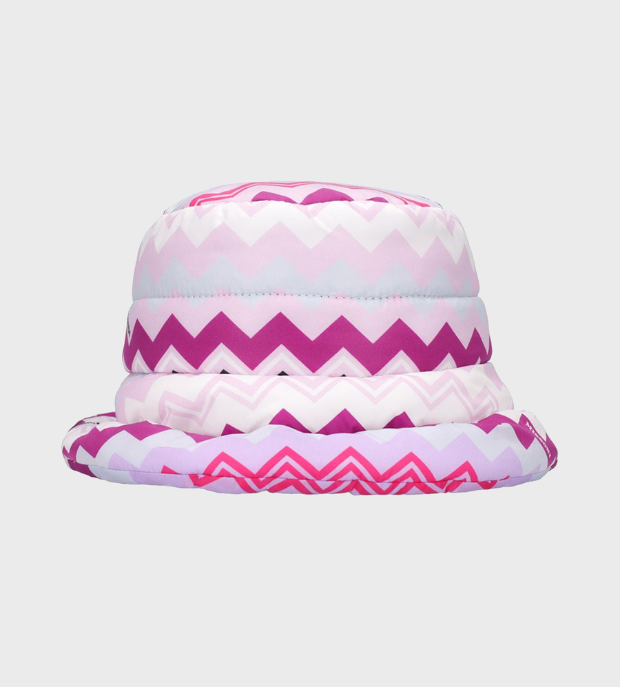 Zigzag-Print Padded Bucket Bag Multi
