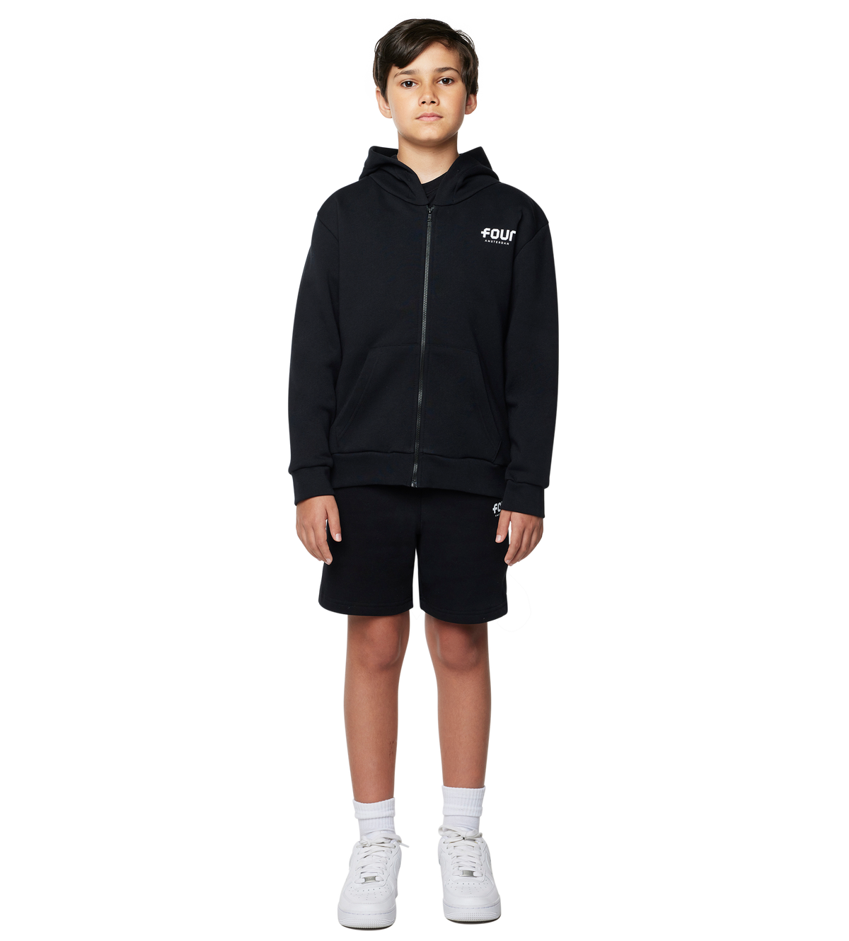 Logo Hoodie Met Rits Zwart