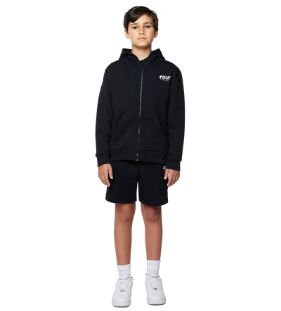 Logo Hoodie Met Rits Zwart