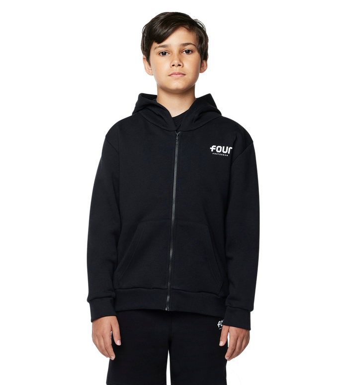 Logo Hoodie Met Rits Zwart