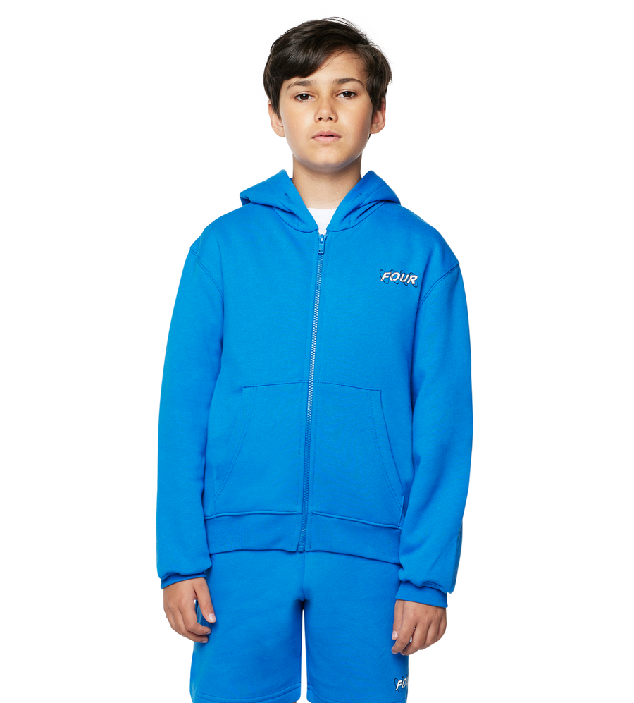 Circles Zip Up Hoodie Princess Blue/ White