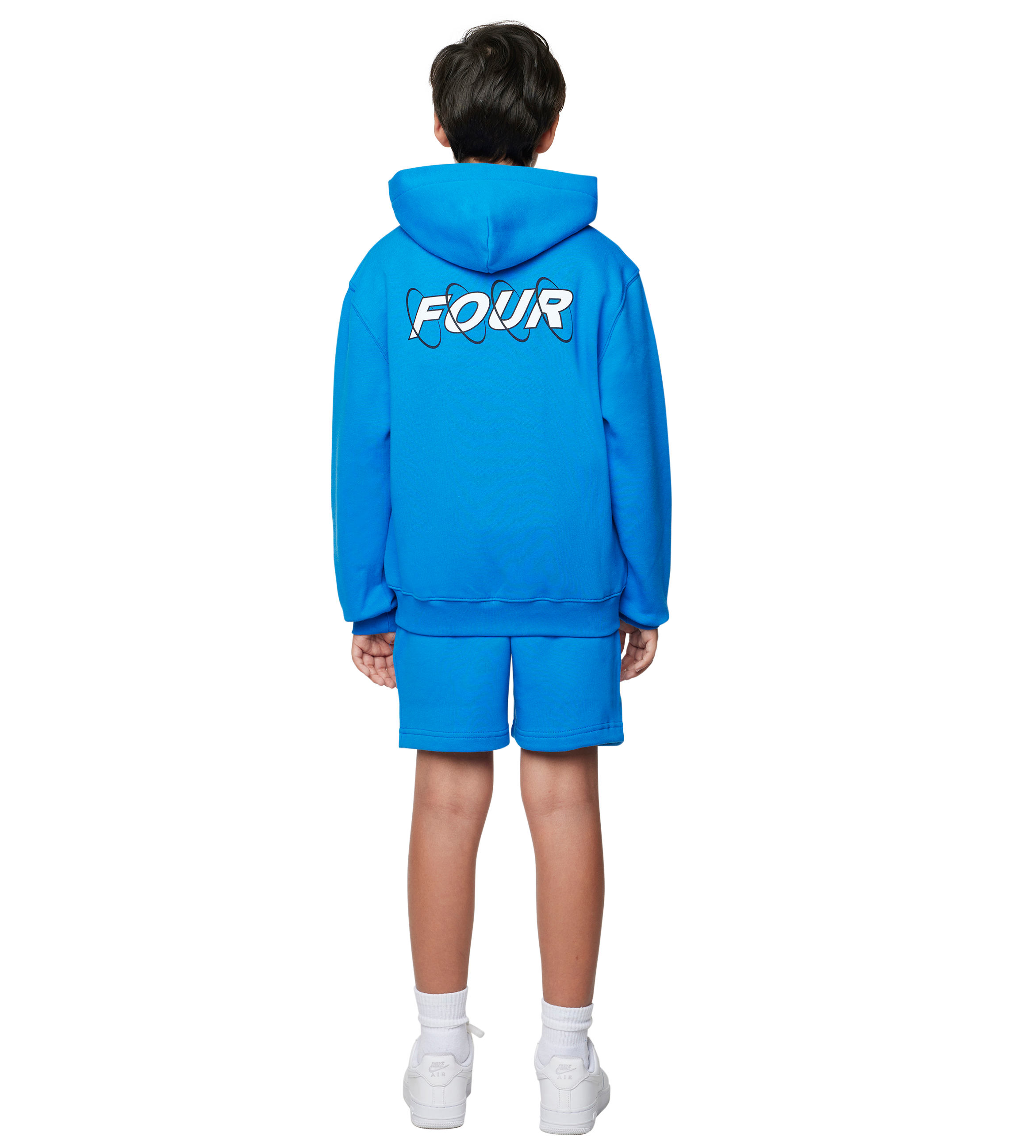 Circles Zip Up Hoodie Princess Blue/ White