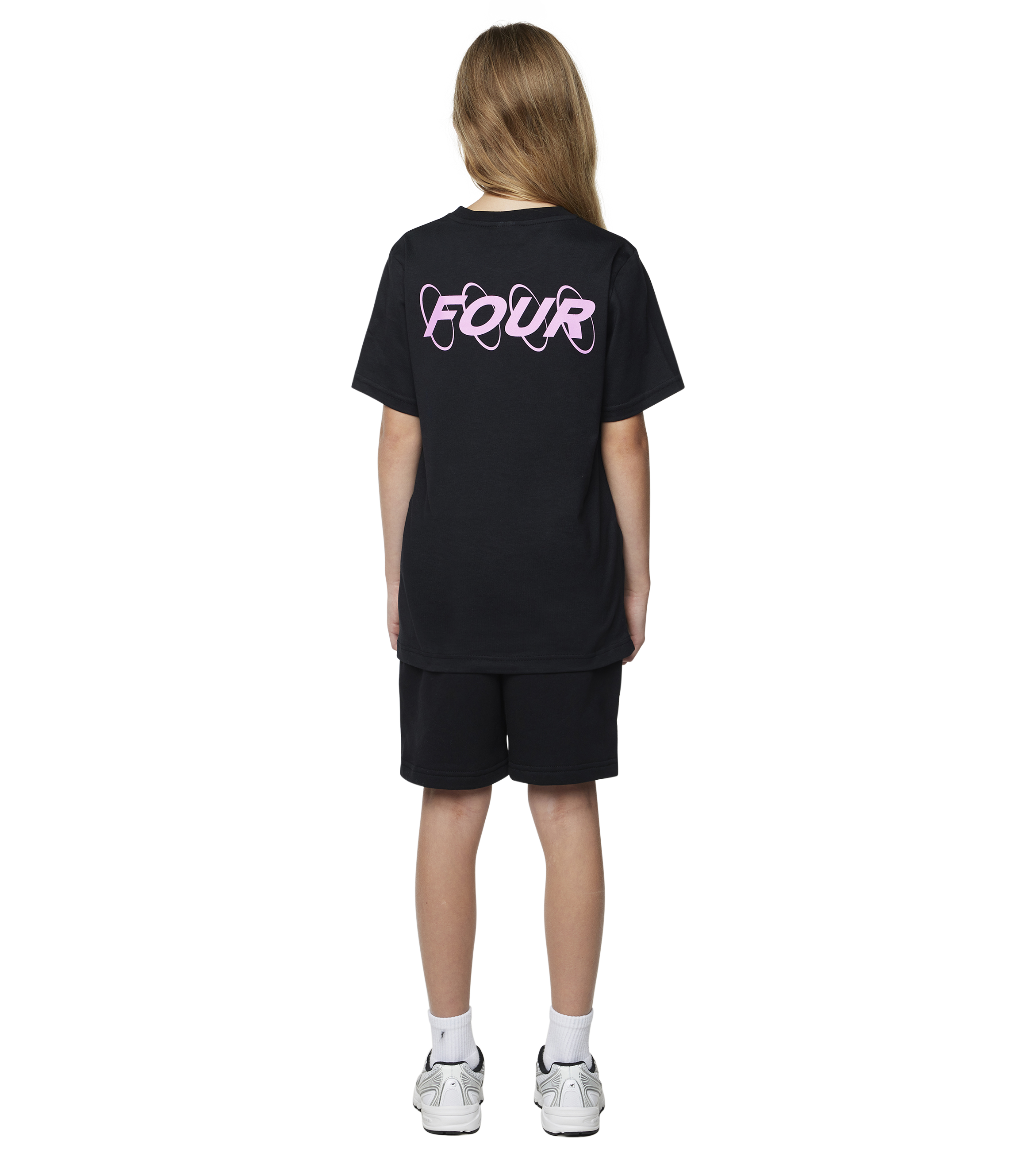 Pink Circles Logo T-shirt Black