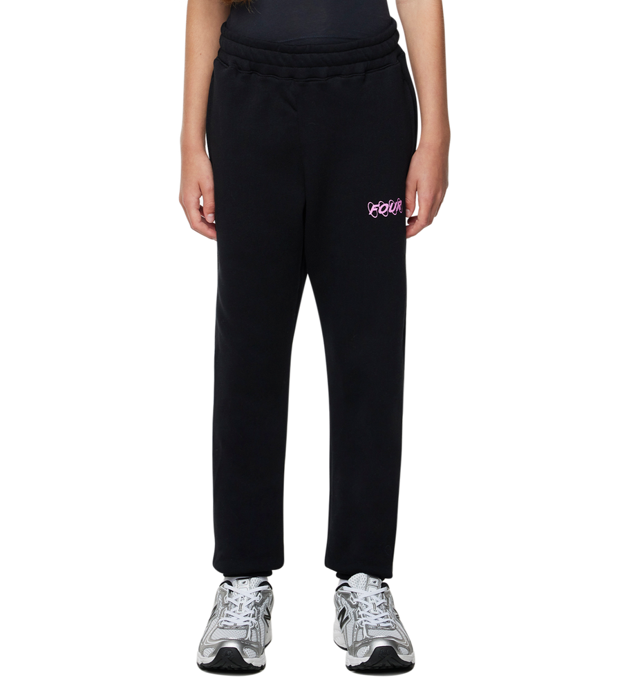 Pink Circles Logo Sweatpants Black