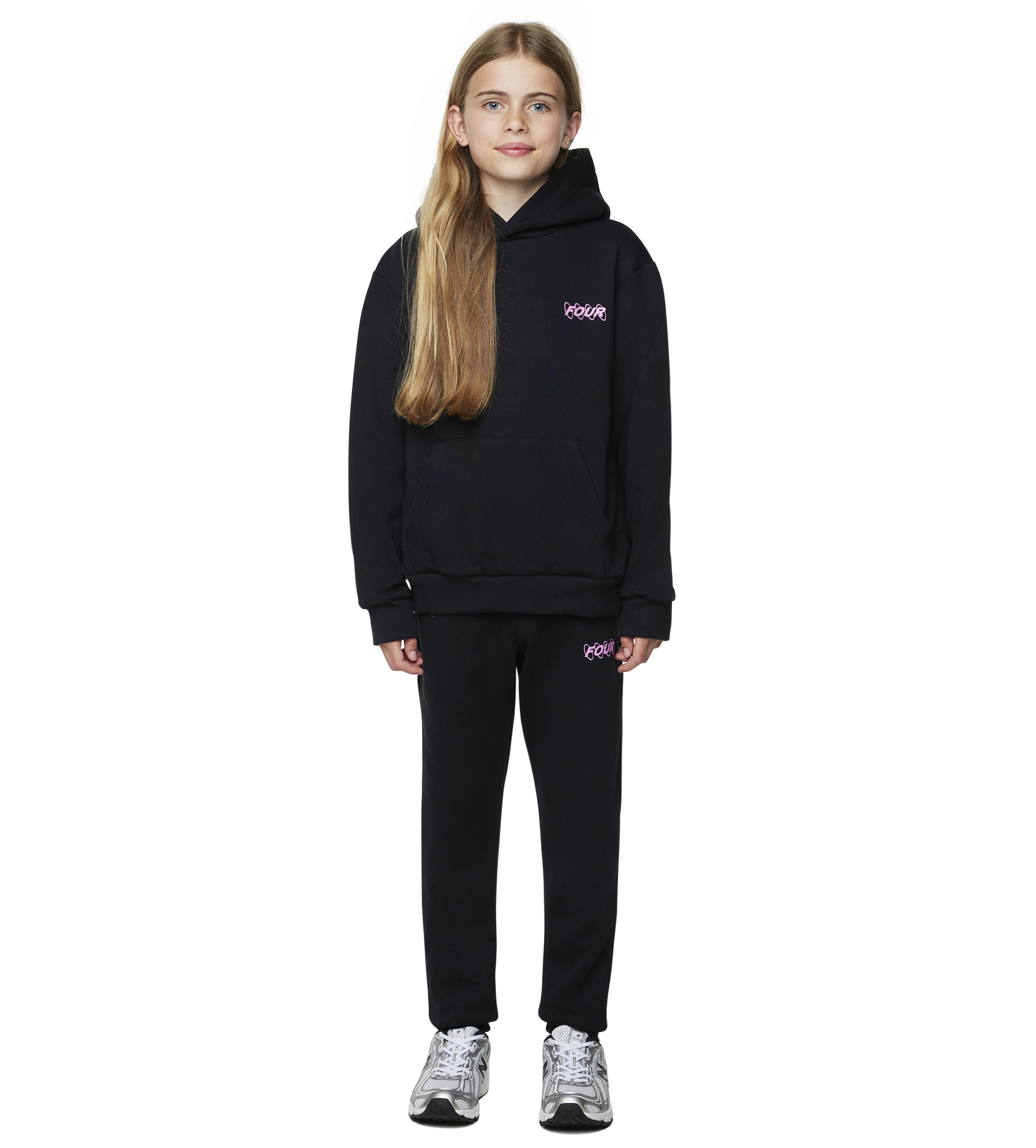 Circles Logo Hoodie Black / Pink