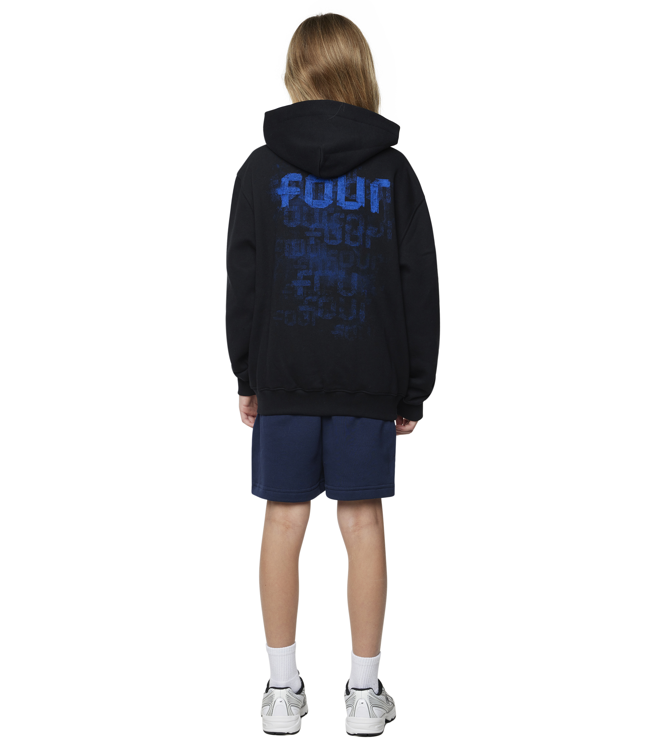 Scan Logo Zip Up Hoodie Black/ Princess Blue