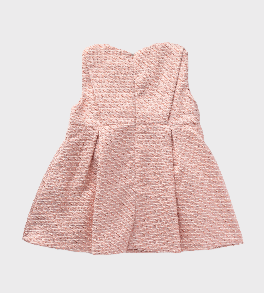 Houndstooth Sleeveless Dress Pink