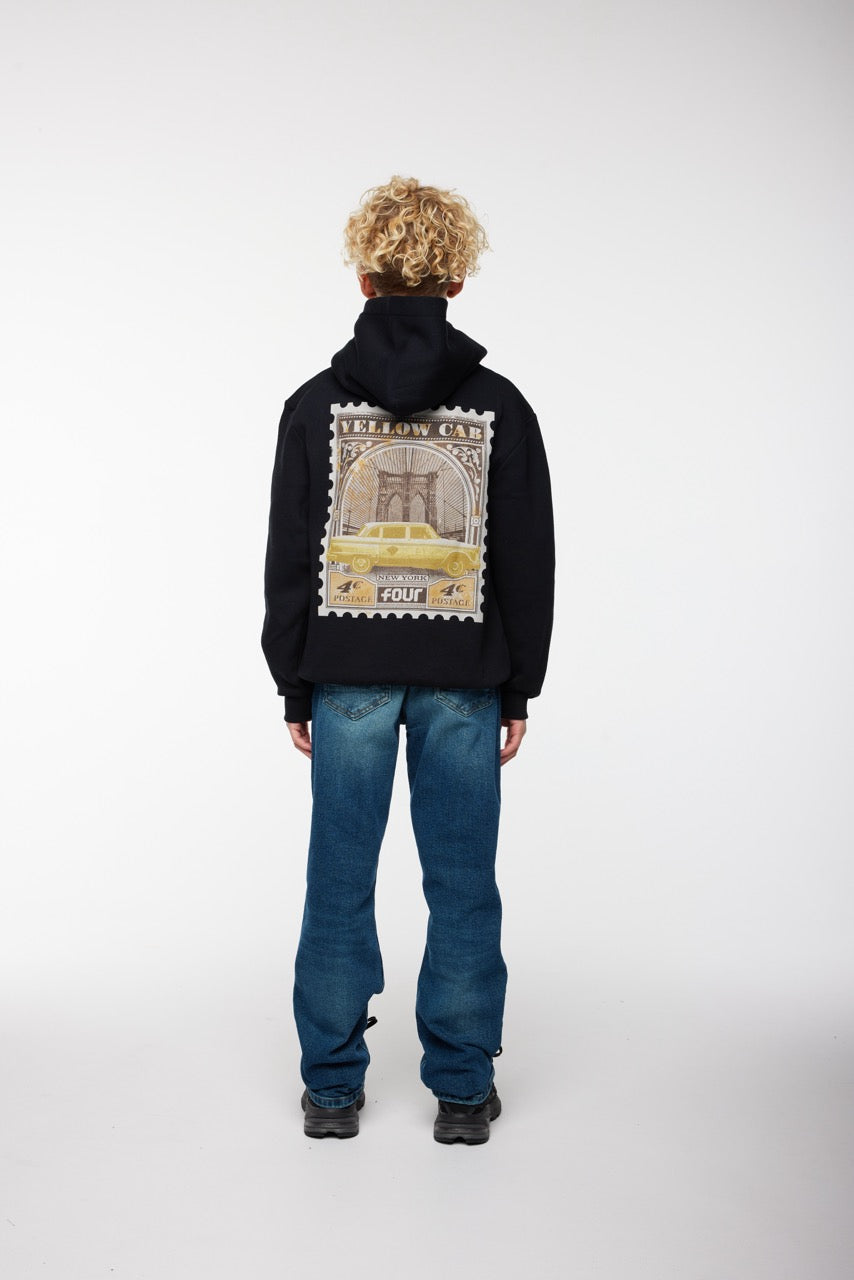 NY Stamp Cab Hoodie Black