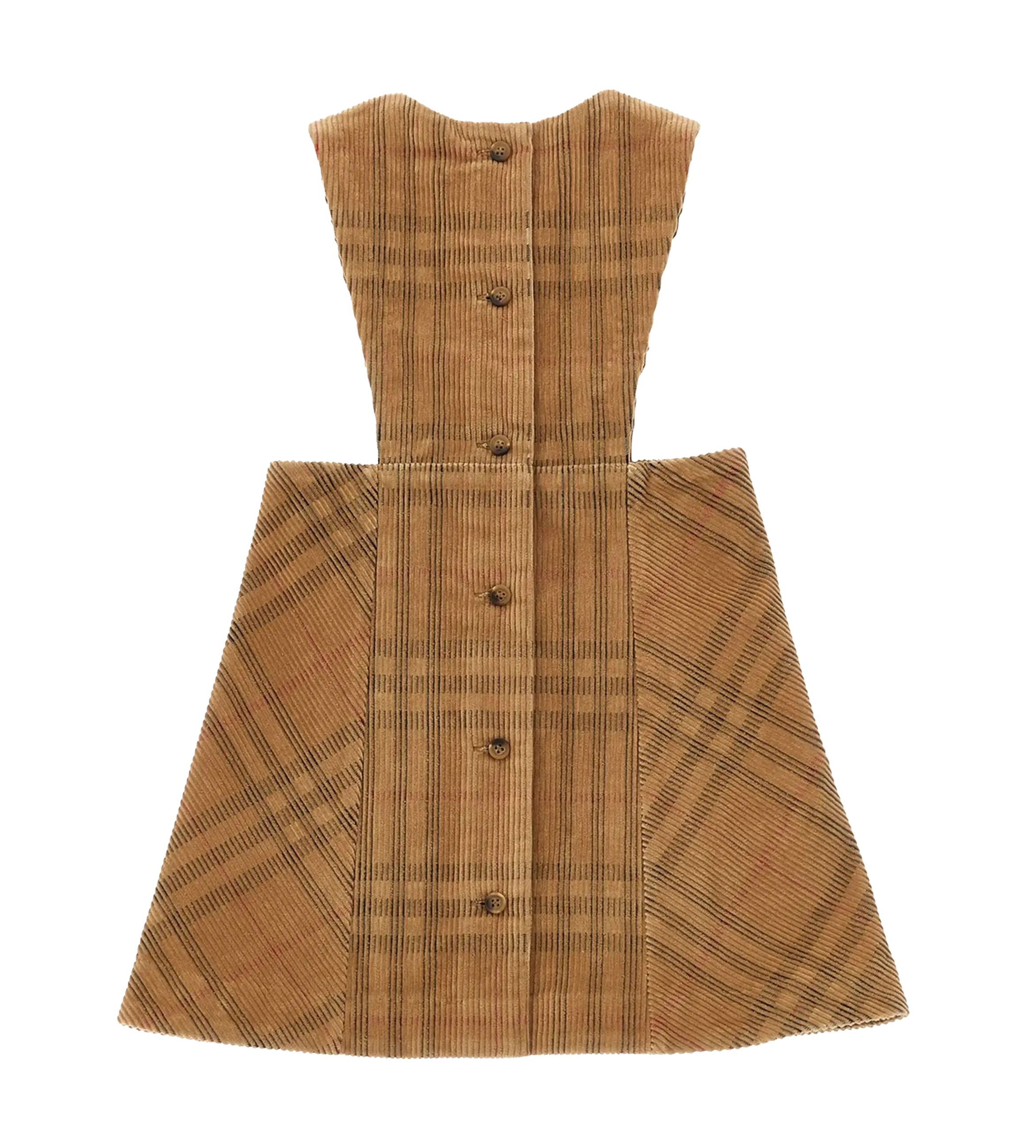 Burberry Halima Cord Checked Dress in Beige (Kids)