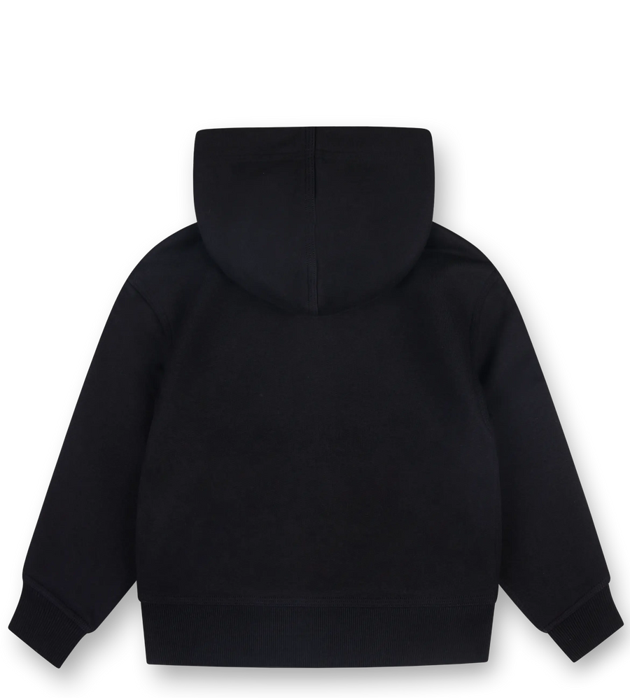 Burberry Clyde Check Tape EKD Jersey Cotton Zip-Up Hoodie in Black (Kids)