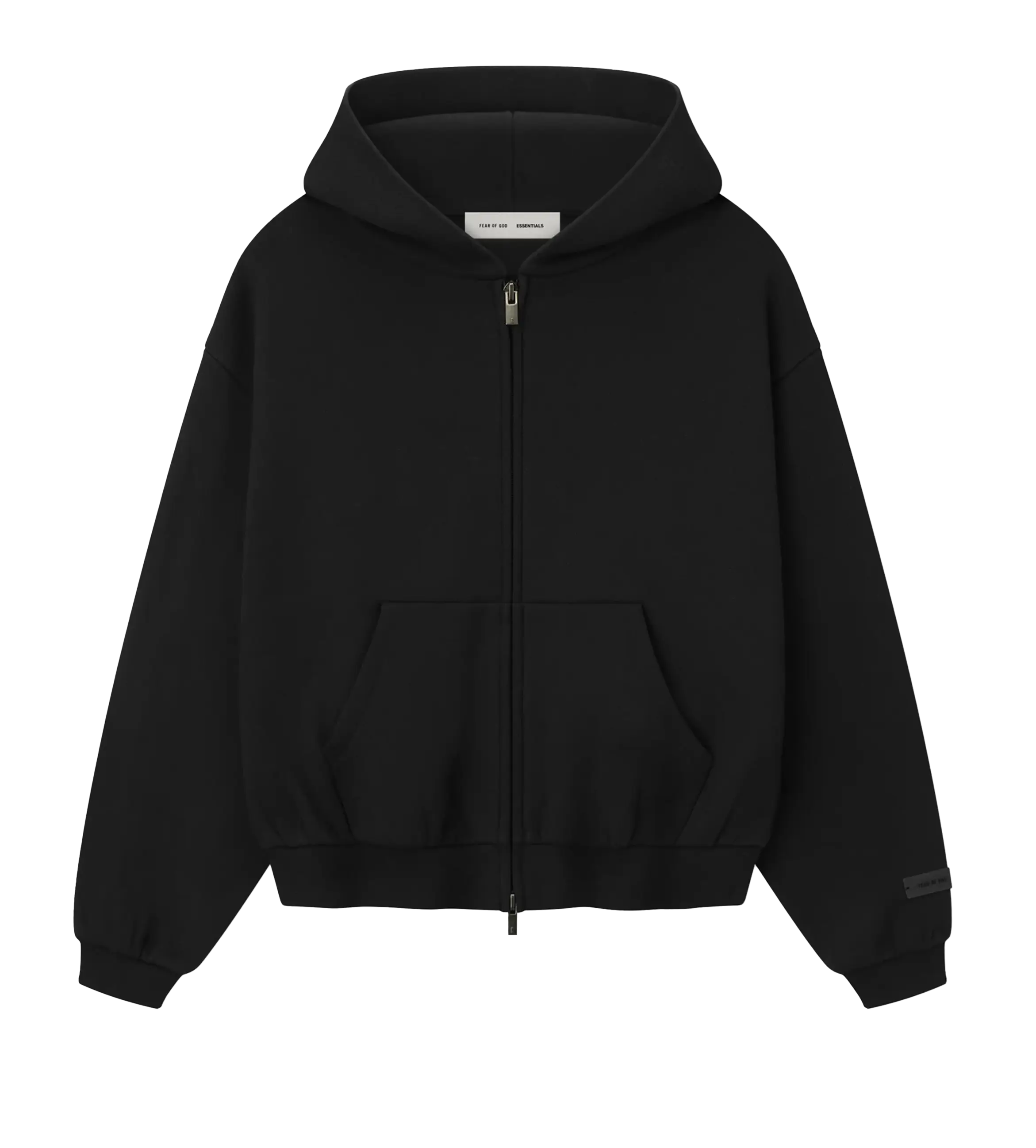 Essentials Classic Fleece Zip Up Hoodie in Jet Black (Kids)