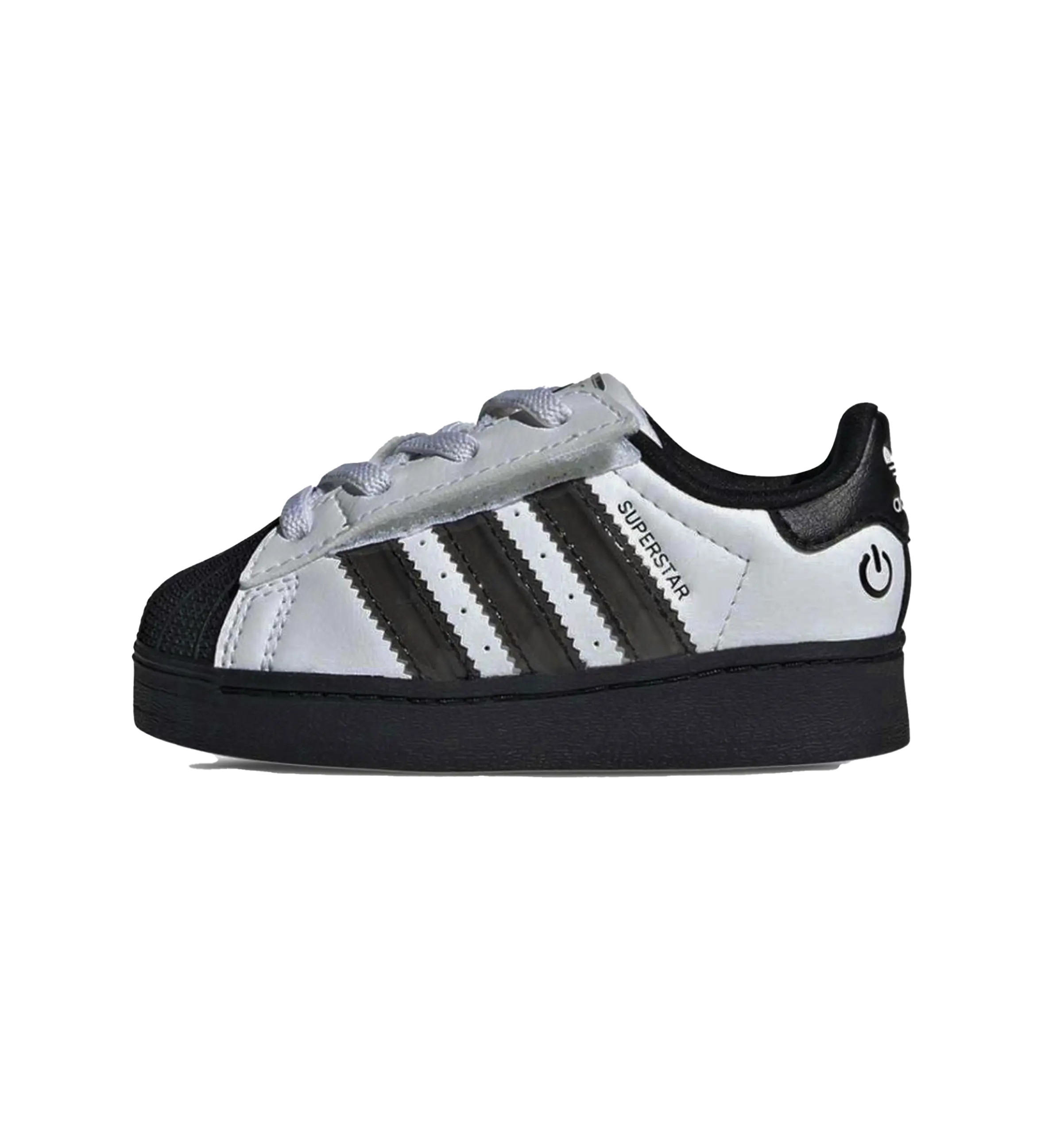 Adidas Superstar LED Lights Comfort Closure Elastic Lace Sneakers in White & Black (TD)