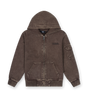 Circles Boxy Zip Up Hoodie Washed Brown