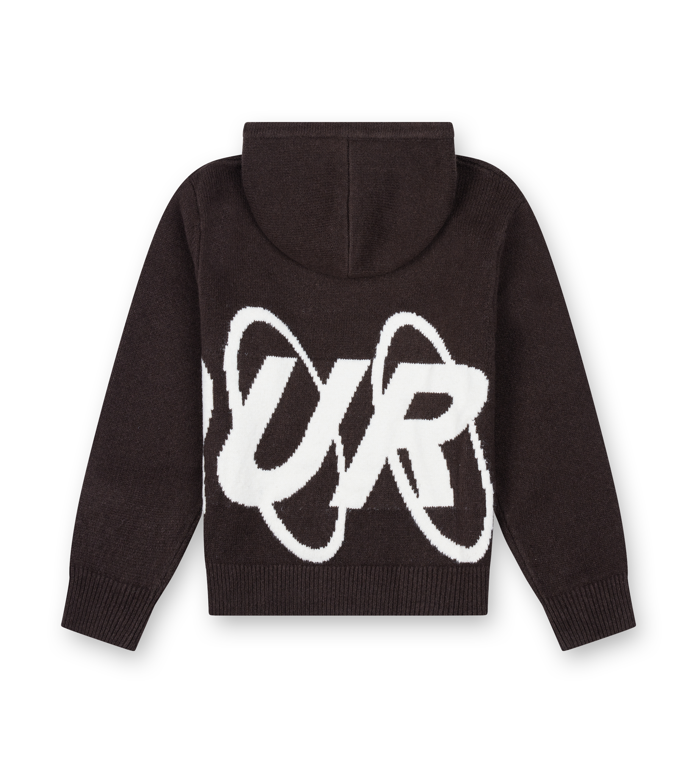 Big Circles Knitted Hoodie Brown