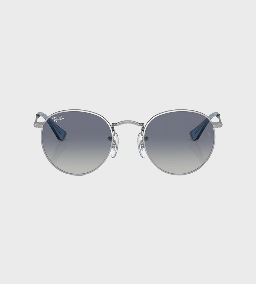 Round Metal Sunglasses Blue/Silver