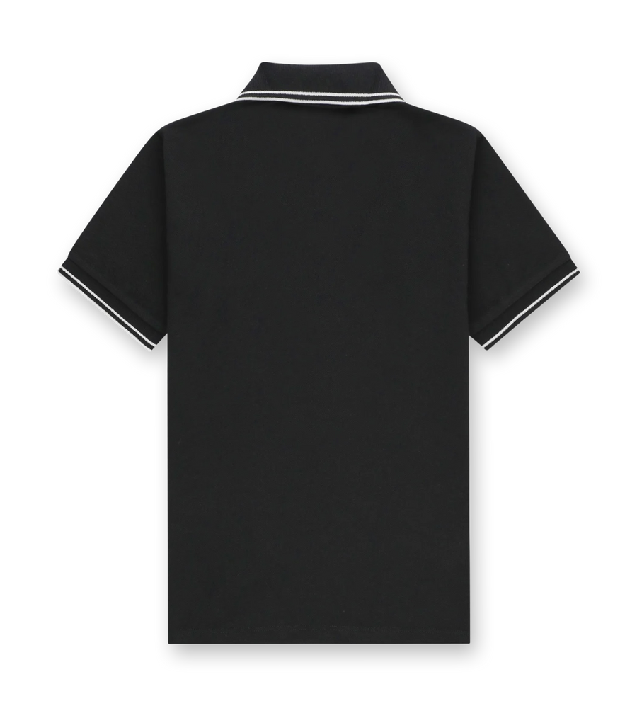 Compass-Patch Polo Shirt Black
