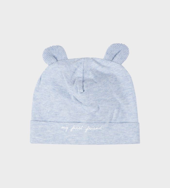 Baby Teddybeer oren hoed in blauw