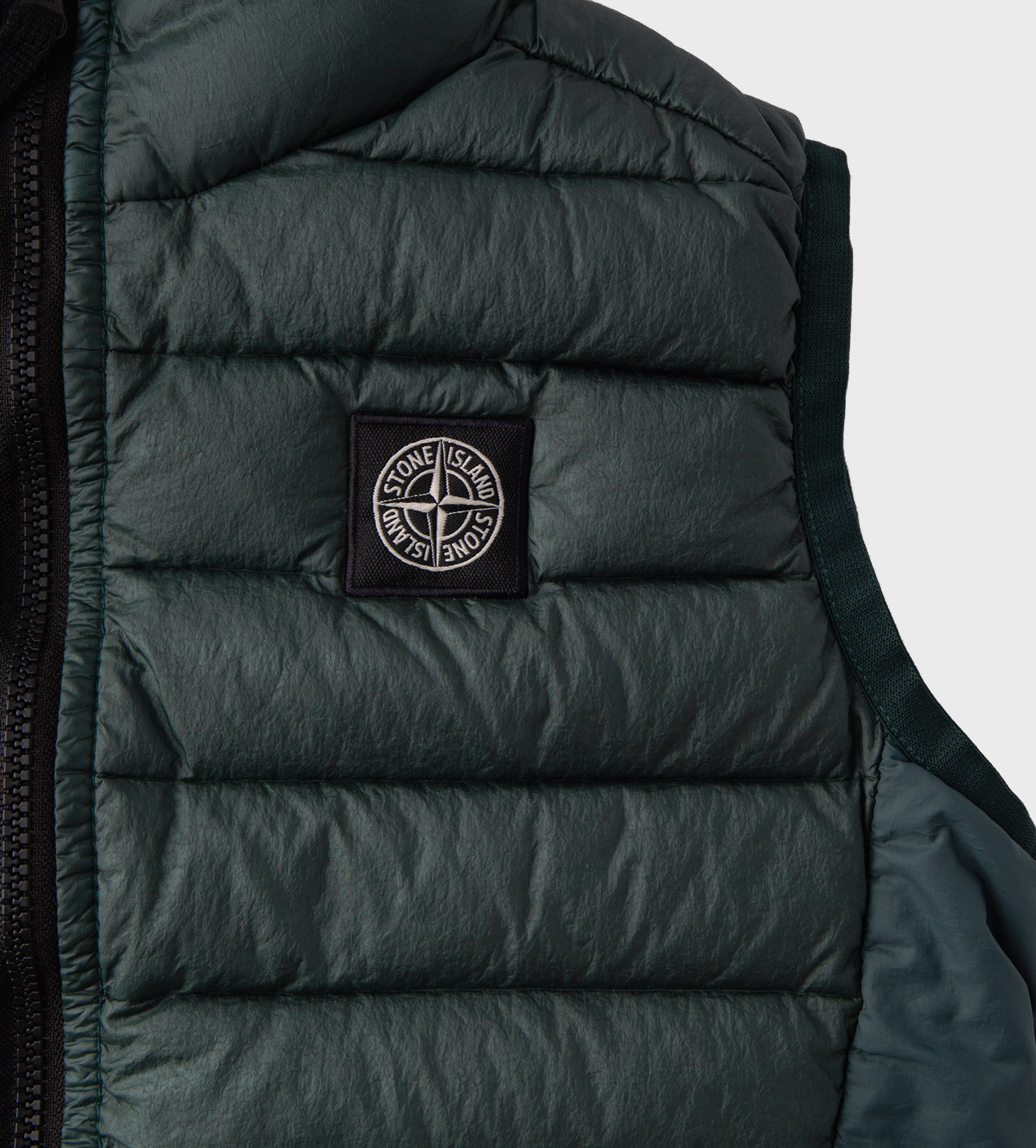 Logo-Patch Padded Gilet Green