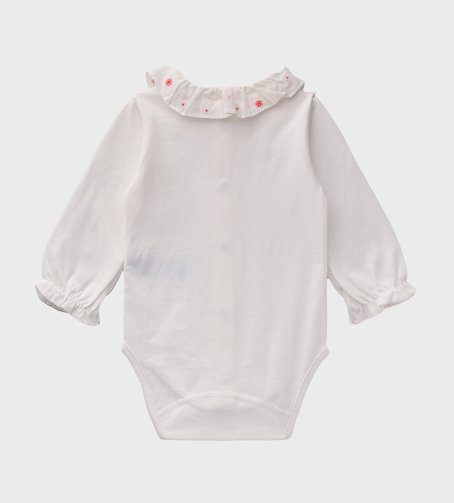 Collar-Detail Bodysuit White