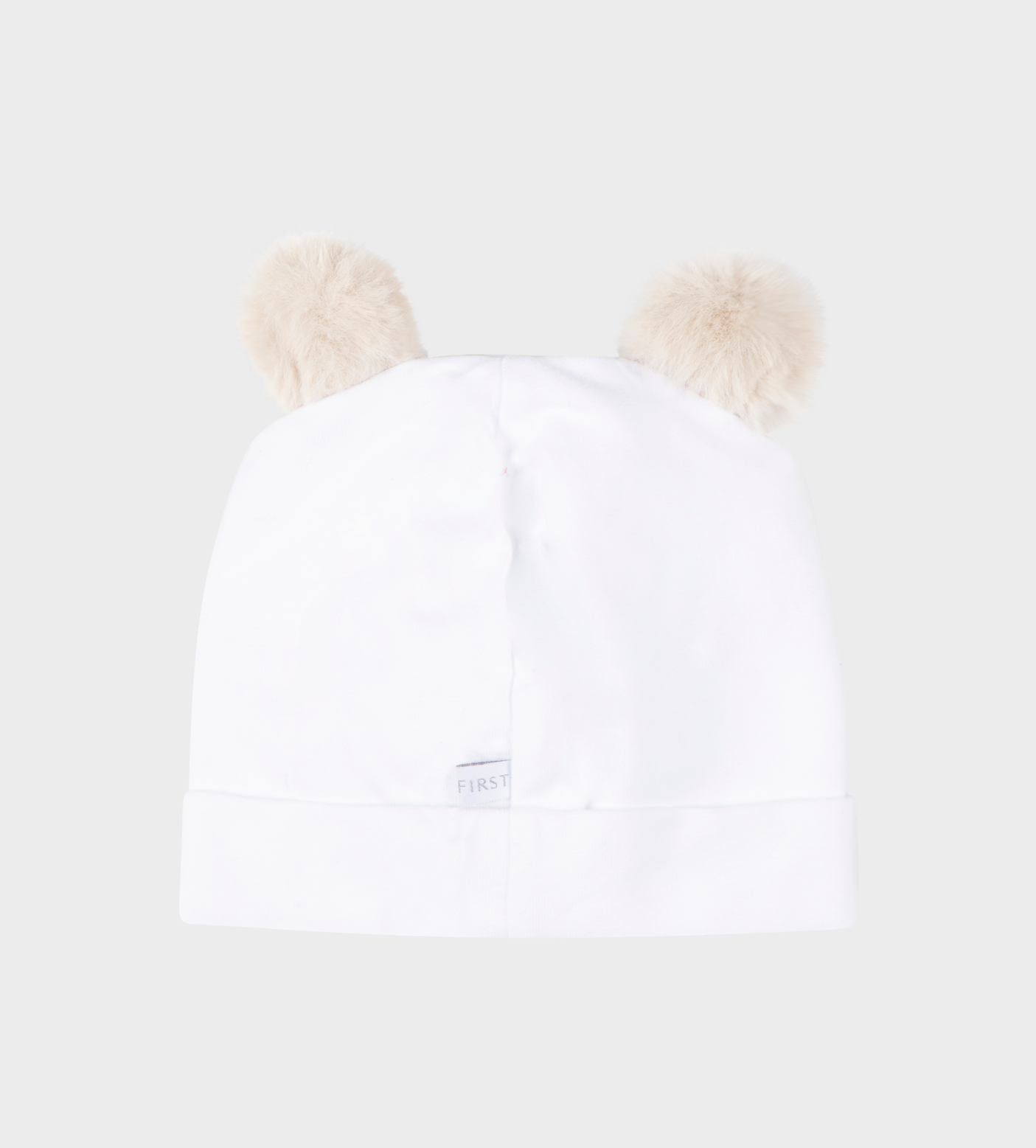 Bonnet Teddy Bear Ears White/Beige