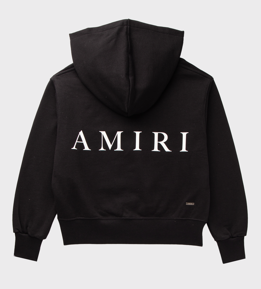 Logo-Print Cotton Hoodie Black