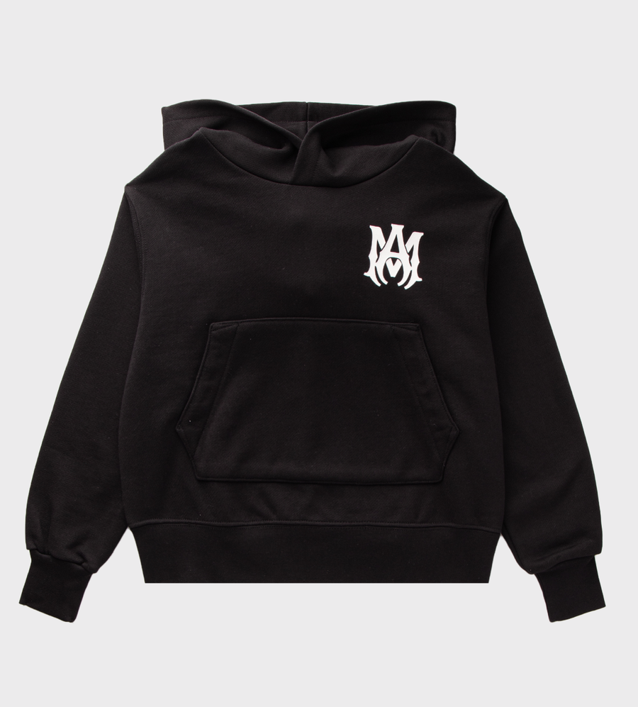 Logo-Print Cotton Hoodie Black