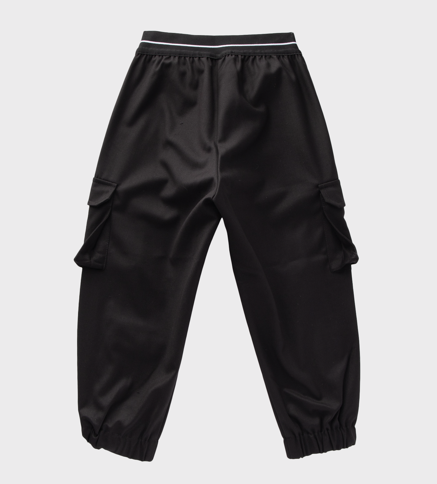 Logo-Waistband Elasticated-Ankles Trousers Black