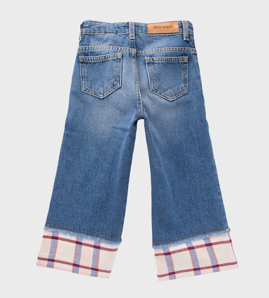 Check Print Jeans Blue