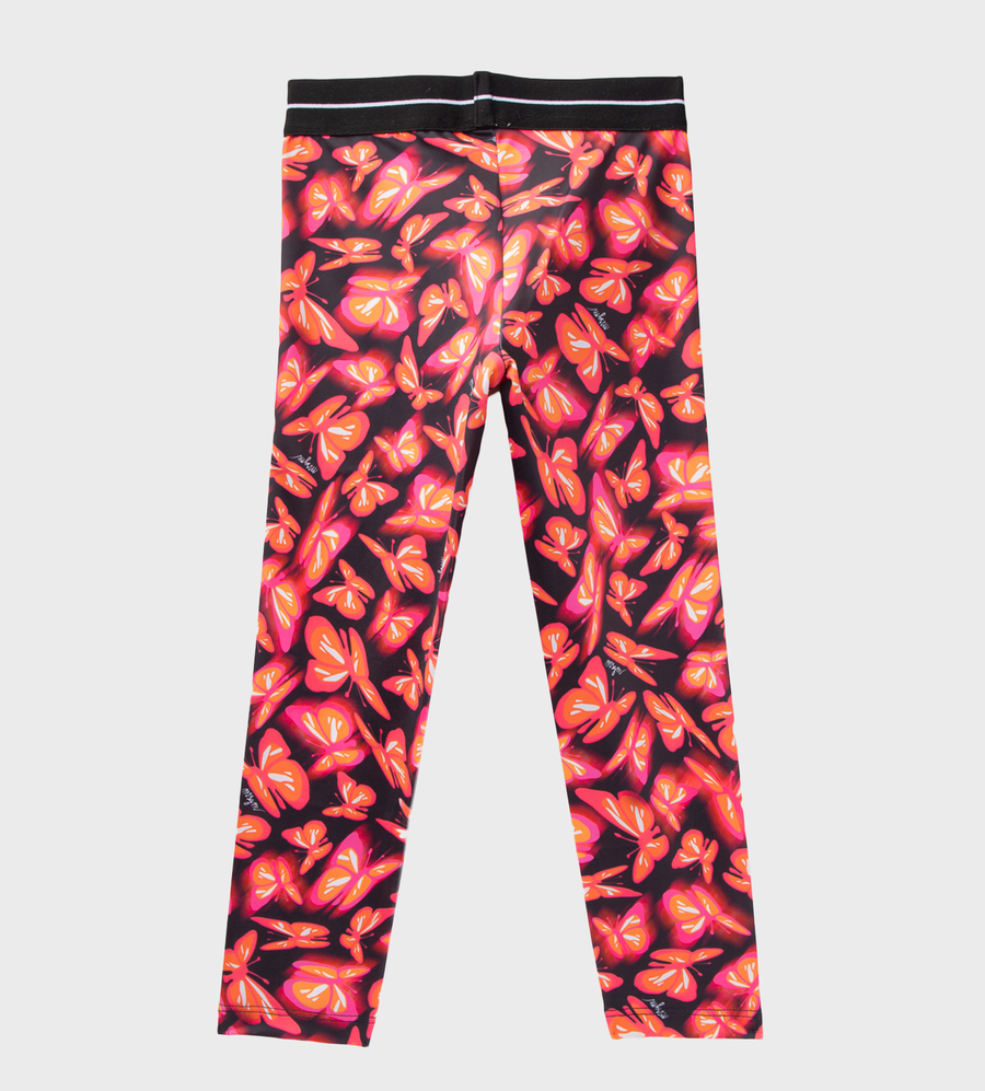 Butterfly Print Logo-Waist Legging Multi
