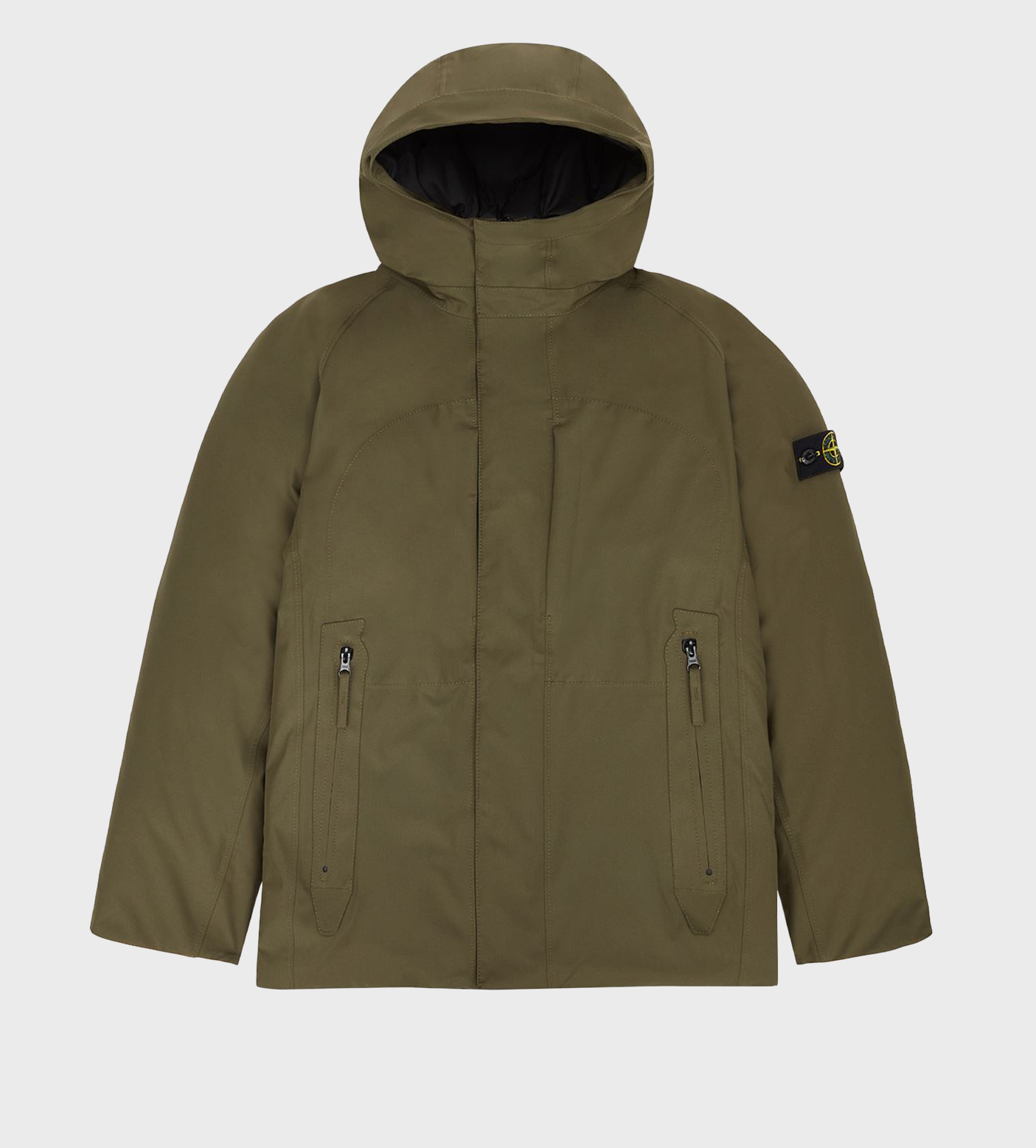 Compass Patch Feather Down Winter Jacket Olive