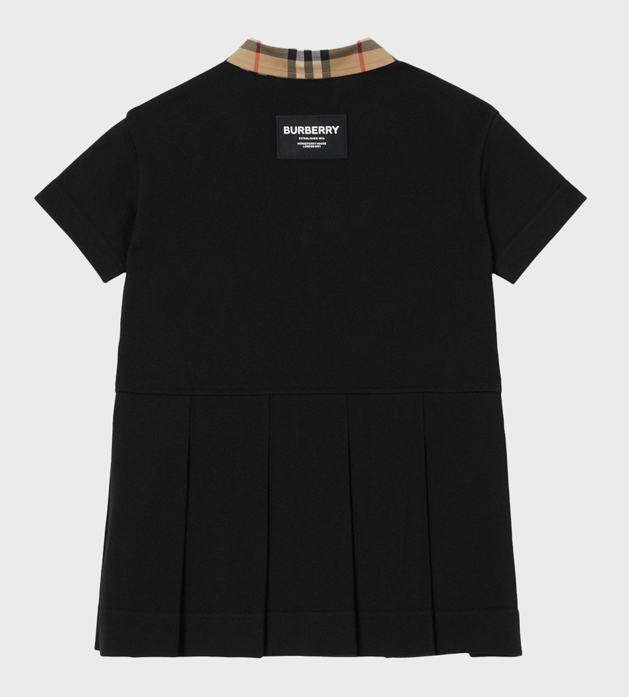 Baby Vintage Check Polo Dress Black