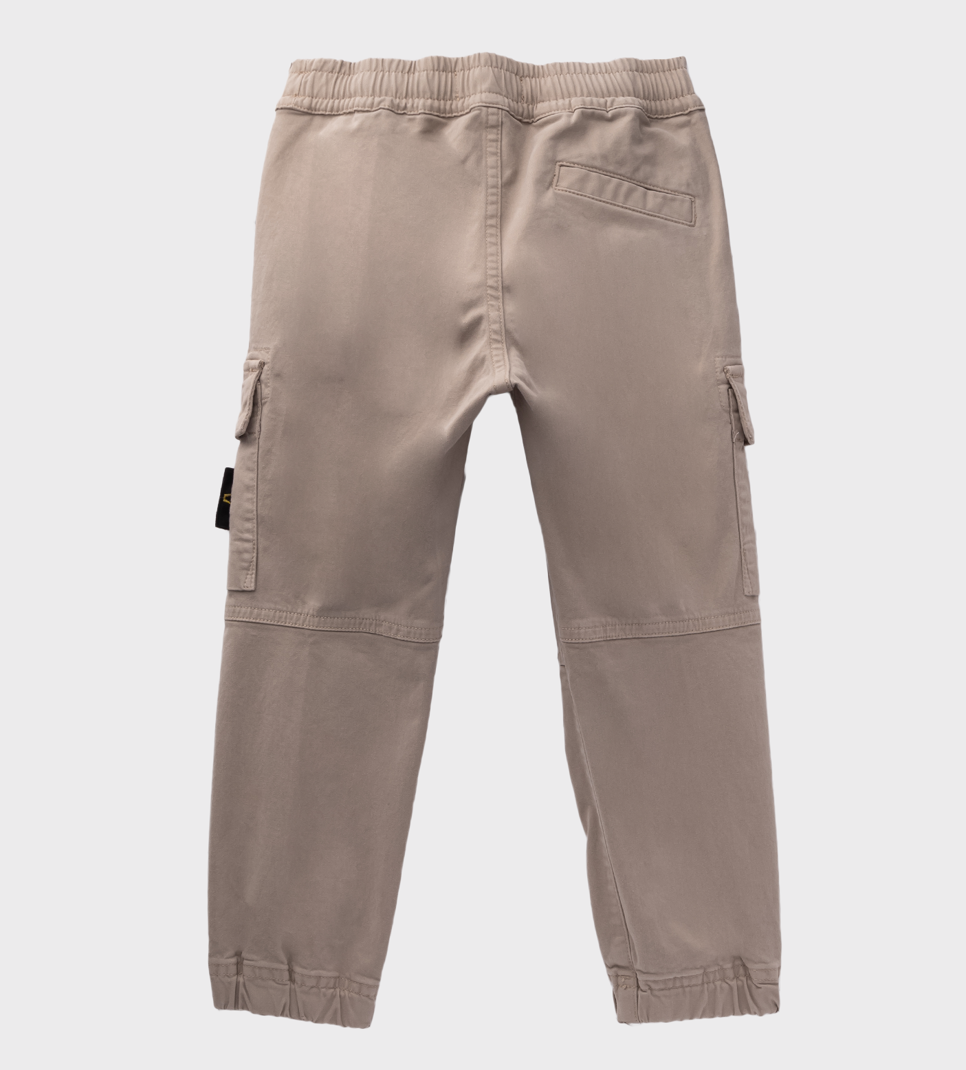 Compass-Motif Elasticated Trousers Beige
