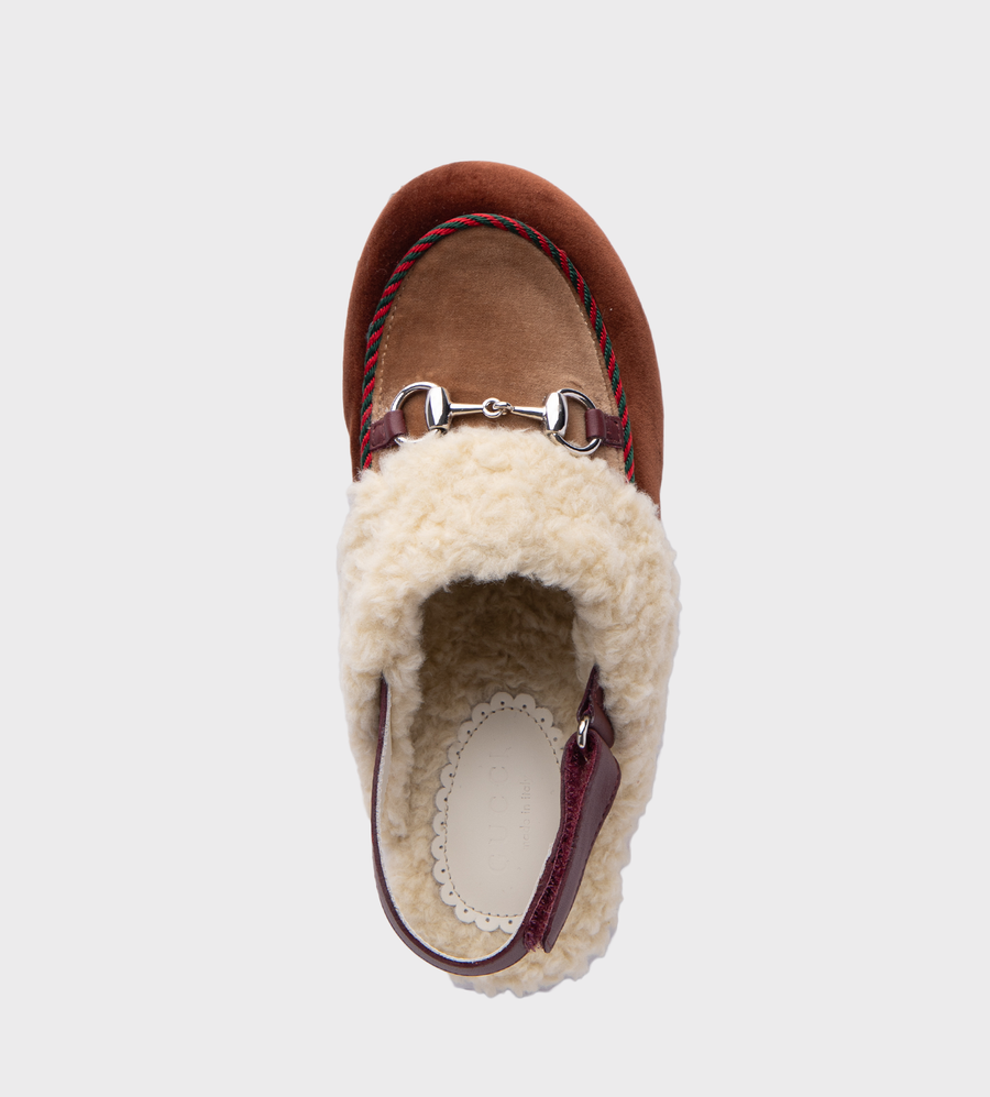 Horsebit-Detail Velvet Clogs Auburn