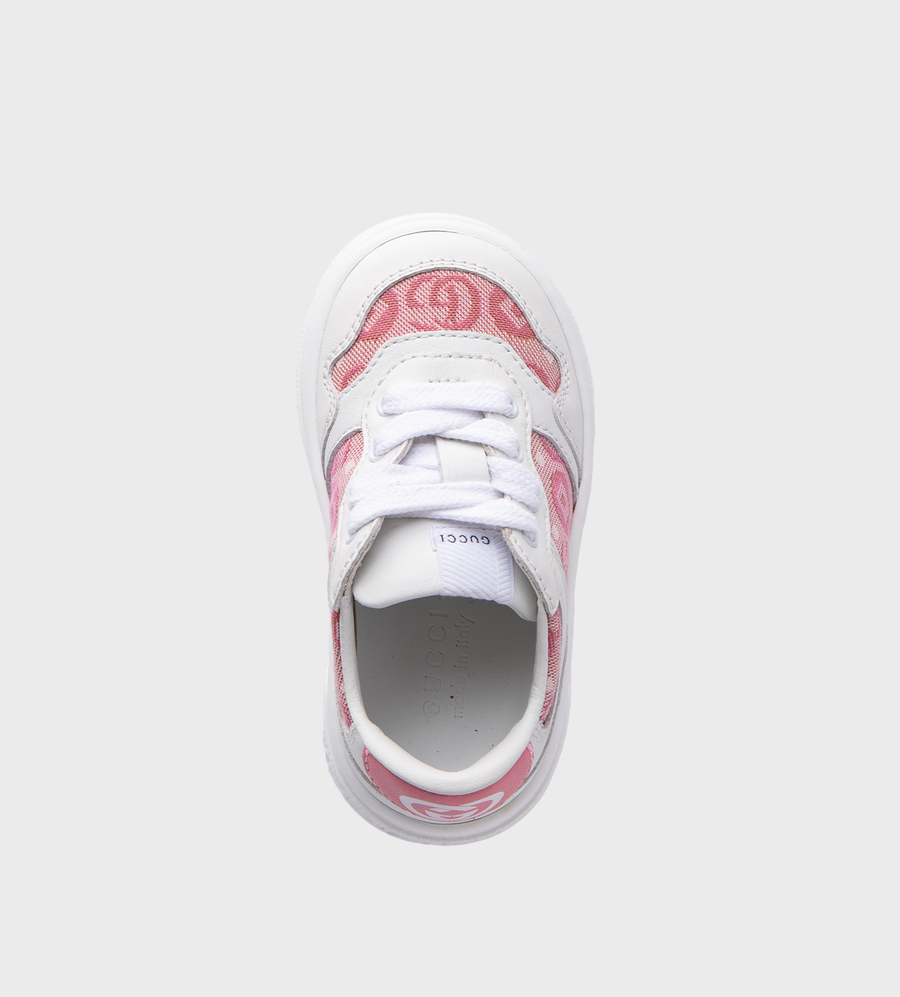 Double G Leather Platform Sneakers Pink