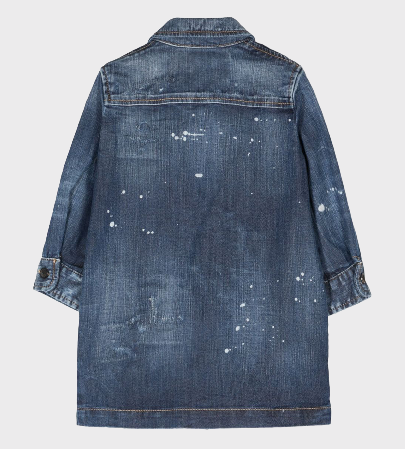 Long-Sleeve Denim Dress Blue