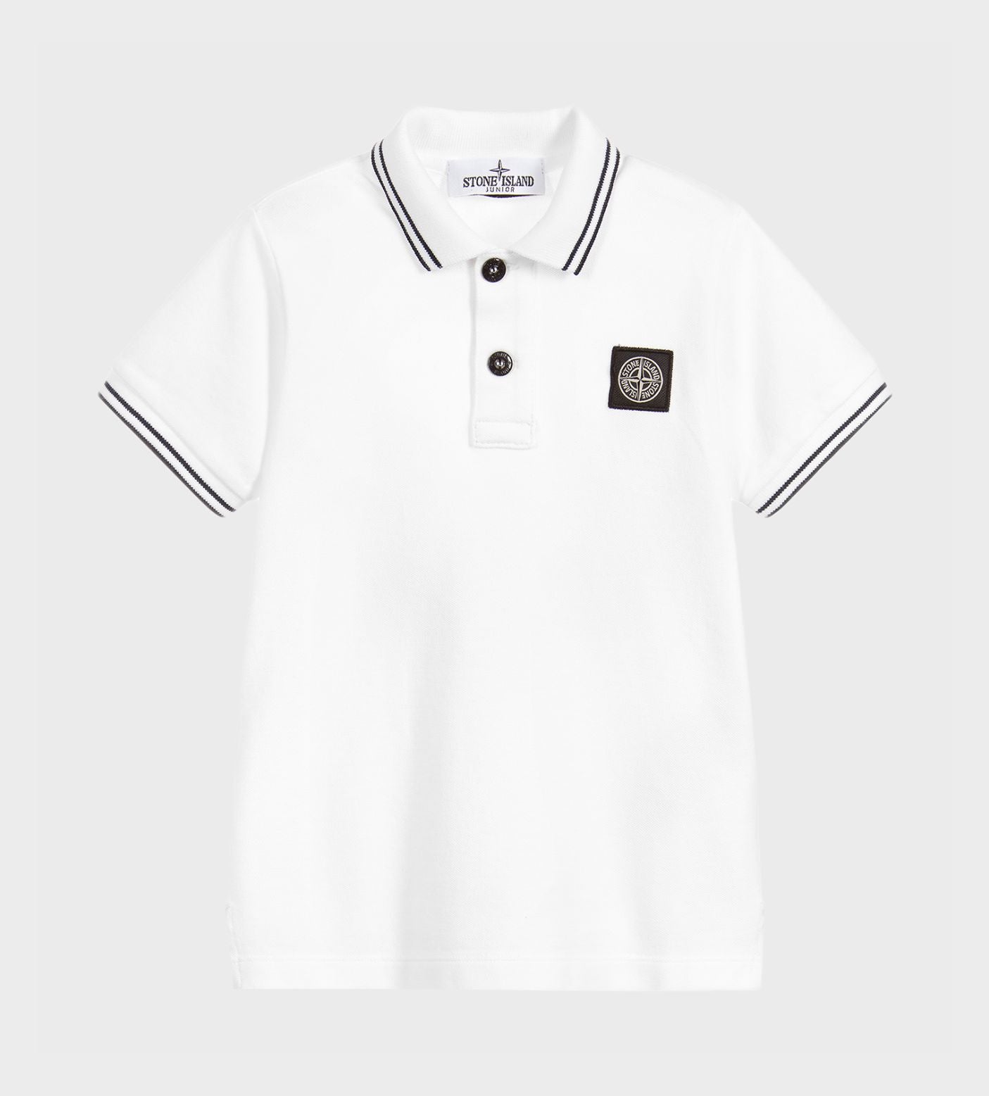 Compass-Patch Polo Shirt White