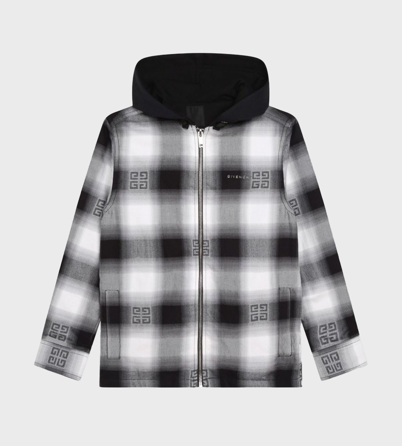 4G-Motif Checked Shirt Jacket Black