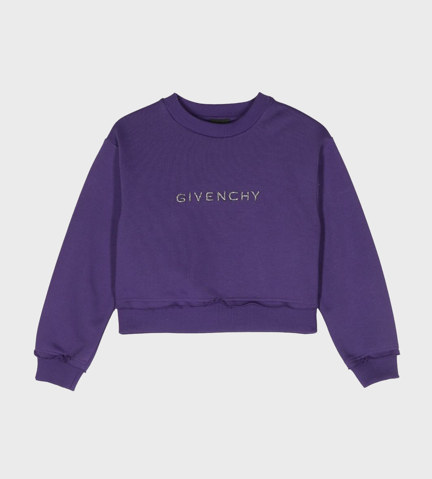Logo-Embroidered Cropped Sweatshirt Violet
