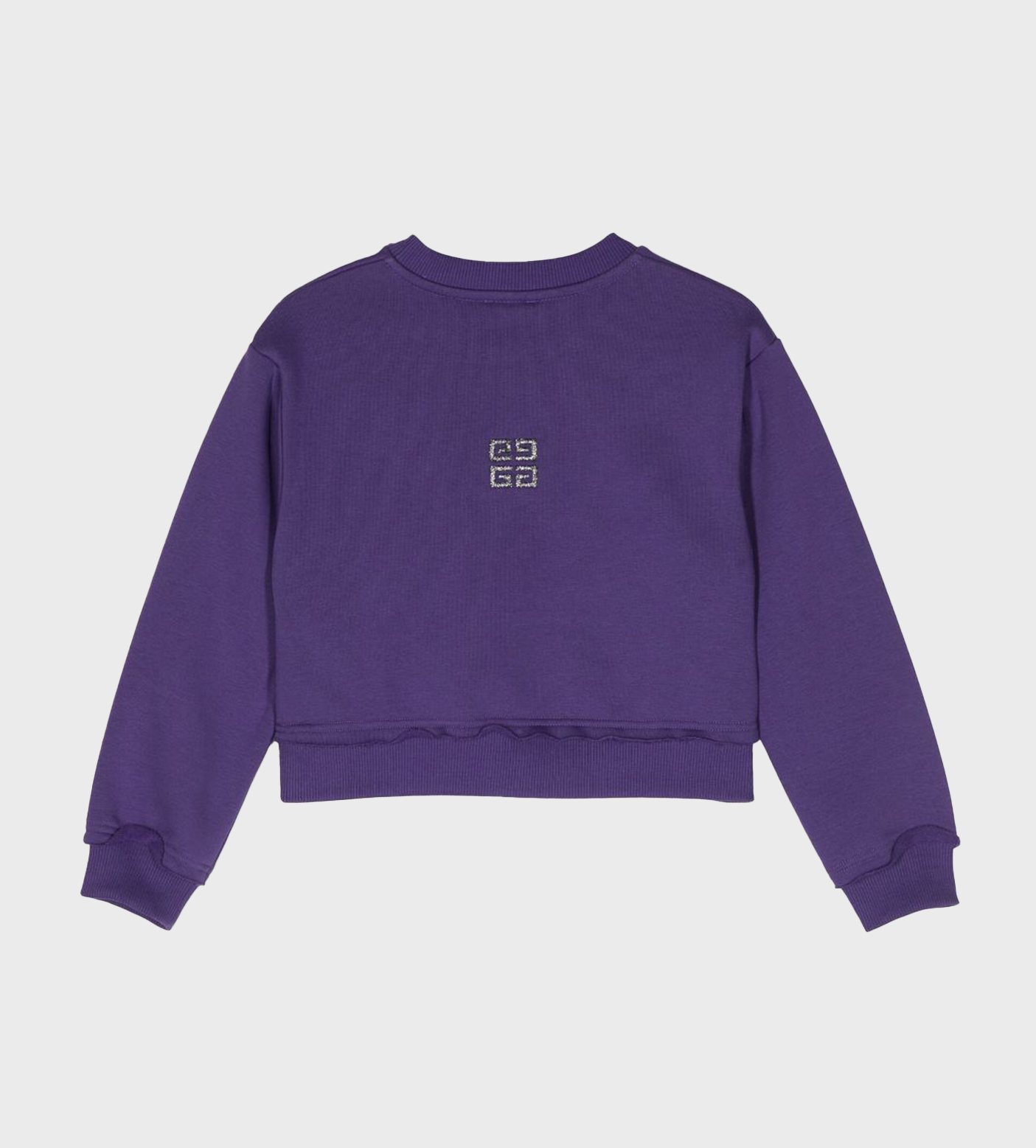 Logo-Embroidered Cropped Sweatshirt Violet