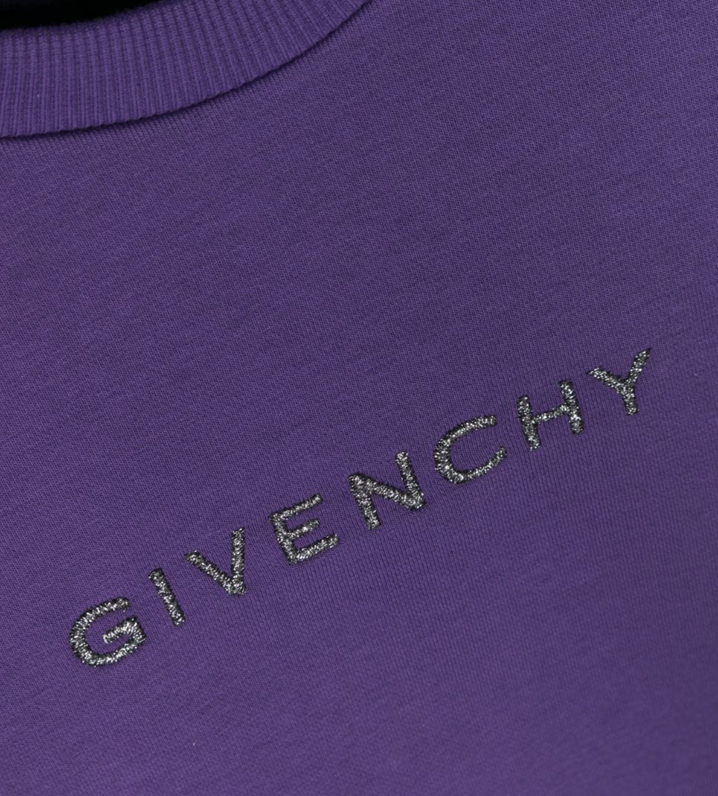 Logo-Embroidered Cropped Sweatshirt Violet