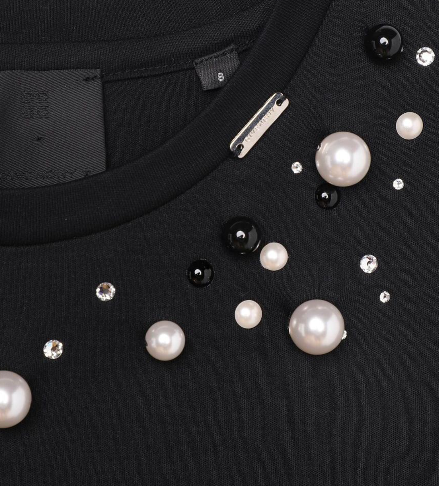 Bead-Embellished T-shirt Black