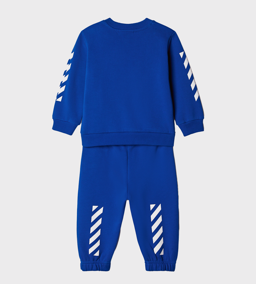 Baby Bookish Diagonal-Stripe Tracksuit Set Blue