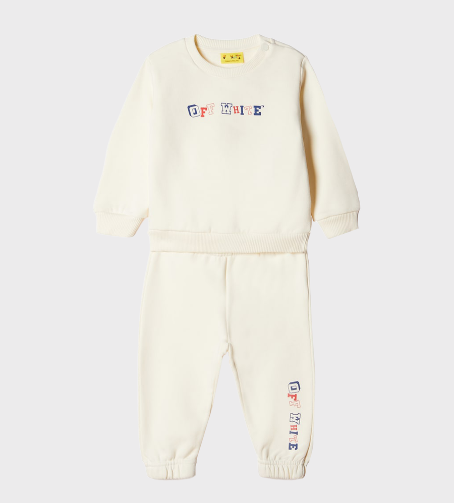 Baby Logo-Print Tracksuit Set Ivory