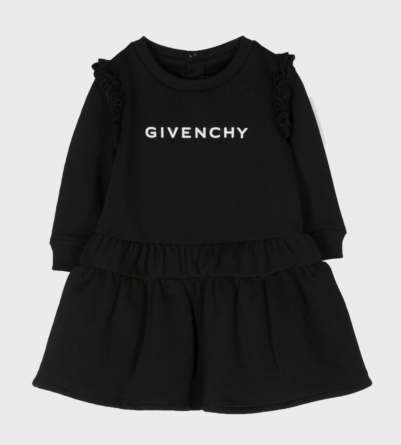 Baby Logo-Print Long-Sleeved Dress Black